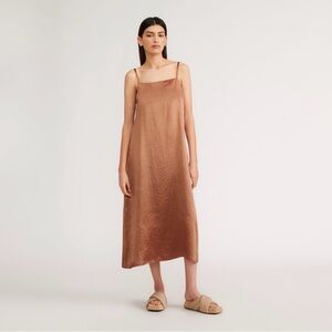 NWT Everlane The Satin Square Neck Satin Slip Dress size 6 in Cocoa
Brown